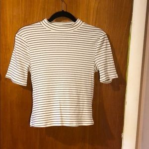 Black/ white striped crop top
